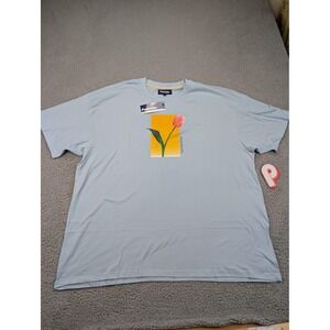 Paterson Shirt Mens 2XL Light Blue Custom Relaxed Fit Tulip Graphic‎ P71 New